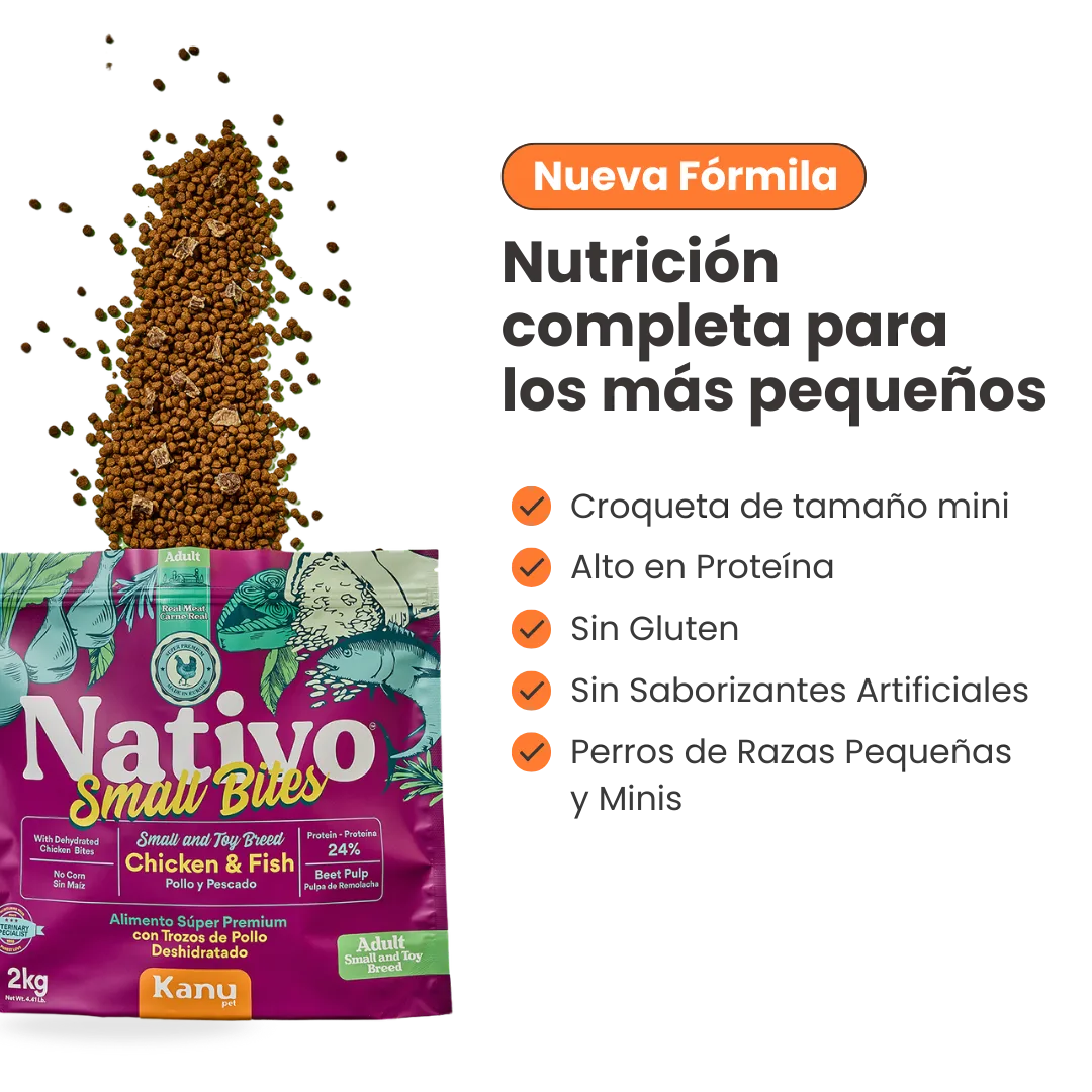 Alimento Seco Nativo Small Bites Pollo y Pescado Kanu Pet para perro adulto - Image 6