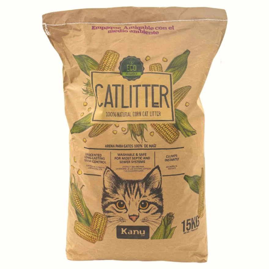 Arena 100% de Maíz Kanu Pet Corn Cat Litter para Gato 100% Ecológíca - Image 8