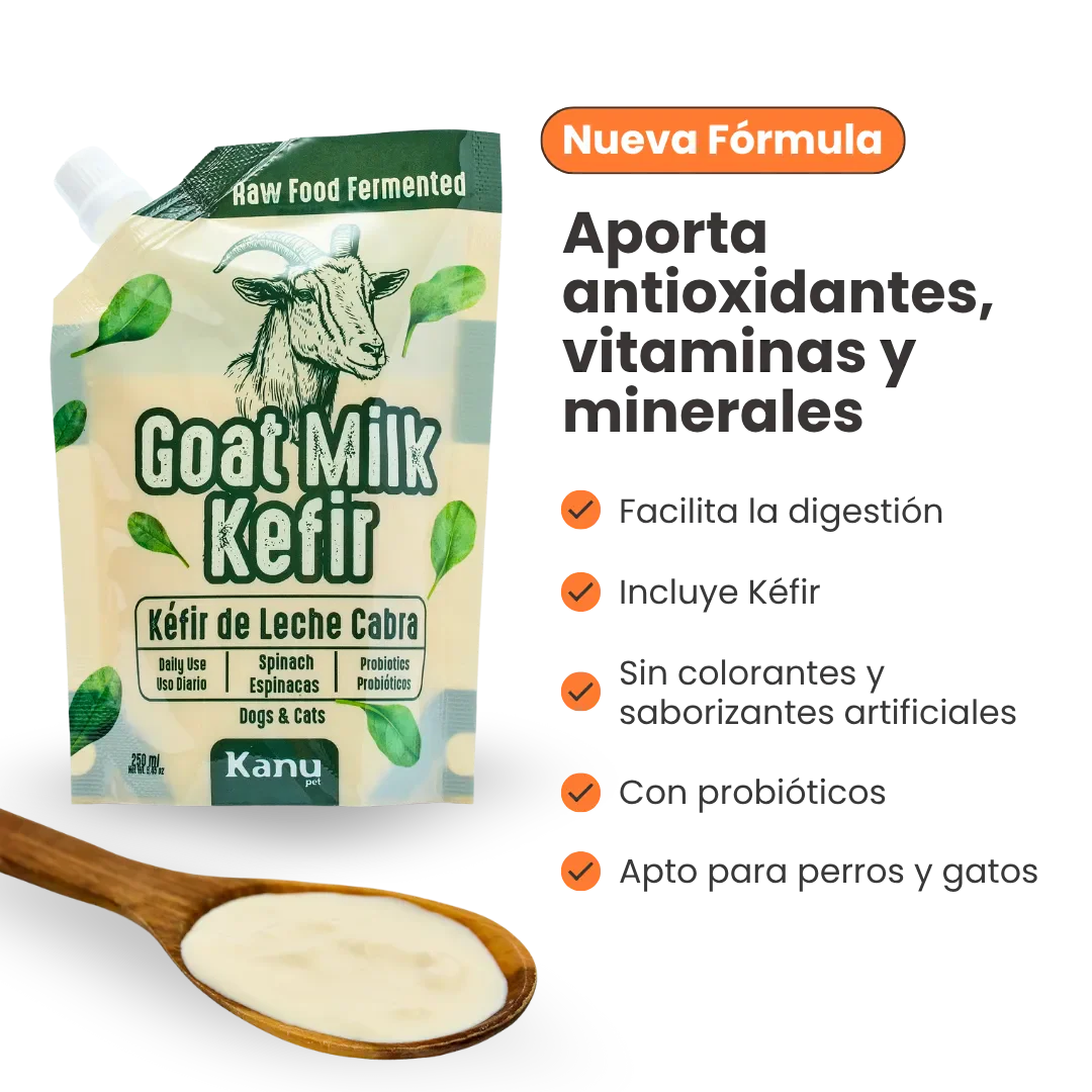 Kéfir Leche de cabra Espinaca Kanu Pet para Perro y Gato Bolsa - Image 6